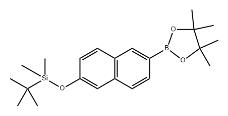 tert-butyldimethyl((6-(4,4,5,5-tetramethyl-1,3,2-dioxaborolan-2-yl)naphthalen-2-yl)oxy)silane,2096441-43-7,结构式