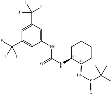 2-Propanesulfinamide, N-[(1R,2R)-2-[[[[3,5-bis(trifluoromethyl)phenyl]amino]carbonyl]amino]cyclohexyl]-2-methyl-, [S(S)]-rel-|