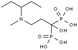 (1-羟基-3-(甲基(戊-3-基)氨基)丙烷-1,1-二基)双(膦酸), 2096992-07-1, 结构式