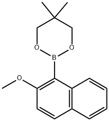 2-(2-Methoxy-naphthalen-1-yl)-5,5-dimethyl-1,3,2- dioxaborinane 结构式
