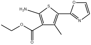 3-Thiophenecarboxyic acid,2-amino-4-methy-5-(2-0xazolyl)-. Ethyl ester 化学構造式
