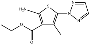 3-Thiophenecarboxylic acid, 2-amino-4-methy-5-(2H-1,2,3-triazo2-yl)-.ethyl ester 结构式