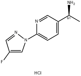 (1S)-1-[6-(4-fluoropyrazol-1-yl)-3-pyridyl]ethanamine hydrochloride 化学構造式