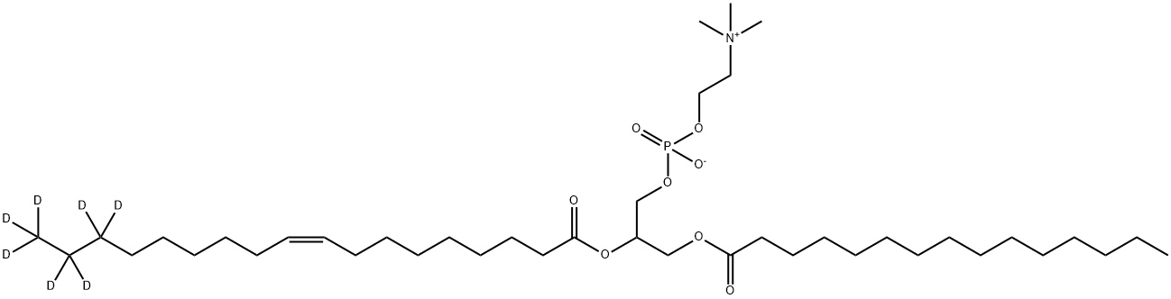 3,5,8-Trioxa-4-phosphahexacos-17-en-24,24,25,25,26,26,26-d7-1-aminium, 4-hydroxy-N,N,N-trimethyl-9-oxo-7-[[(1-oxopentadecyl)oxy]methyl]-, inner salt, 4-oxide, (17Z)- 结构式