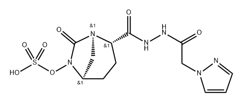 (1R,2S,5R)-7-Oxo-6-(sulfooxy)-1,6-diazabicyclo [3.2.1]octane-2-carboxylic acid 2-[2-[2-(1Hpyrazol-1-yl)acetyl]hydrazide] Structure