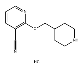 双(2-[(哌啶-4-基)甲氧基]吡啶-3-甲腈)三盐酸盐, 2097893-65-5, 结构式