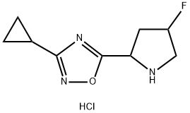 3-环丙基-5-(4-氟吡咯烷-2-基)-1,2,4-噁二唑盐酸盐,2097932-65-3,结构式