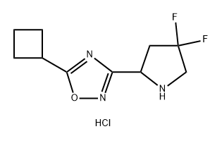 5-Cyclobutyl-3-(4,4-difluoropyrrolidin-2-yl)-1,2,4-oxadiazole hydrochloride Structure