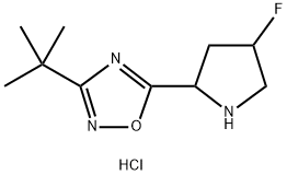 3-tert-Butyl-5-(4-fluoropyrrolidin-2-yl)-1,2,4-oxadiazole hydrochloride Structure