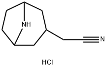 8-Azabicyclo[3.2.1]octane-3-acetonitrile, hydrochloride (1:1) Struktur