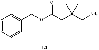 Butanoic acid, 4-amino-3,3-dimethyl-, phenylmethyl ester, hydrochloride (1:1) Struktur