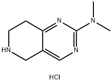 N,N-二甲基-5,6,7,8-四氢吡啶并[4,3-D]嘧啶-2-胺二盐酸盐 结构式