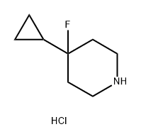 4-CYCLOPROPYL-4-FLUOROPIPERIDINE HYDROCHLORIDE, 2098107-19-6, 结构式