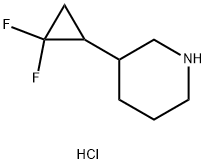 Piperidine, 3-(2,2-difluorocyclopropyl)-, hydrochloride (1:1) Structure