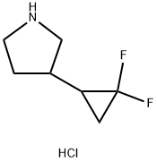 Pyrrolidine, 3-(2,2-difluorocyclopropyl)-, hydrochloride (1:1) Struktur