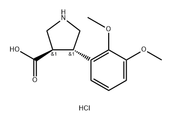 3-?Pyrrolidinecarboxyli?c acid, 4-?(2,?3-?dimethoxyphenyl)?-?, hydrochloride (1:1)?, (3R,?4S)?-,2098496-79-6,结构式