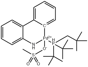 Palladium, [2'-(amino-κN)[1,1'-biphenyl]-2-yl-κC][bis(1,1-dimethylethyl)(2,2-dimethylpropyl)phosphine](methanesulfonato-κO)- Struktur