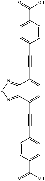 4,4'-(benzo[c][1,2,5]thiadiazole-4,7-diylbis(ethyne-2,1-diyl))dibenzoic acid Struktur