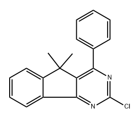 2-Chloro-5,5-dimethyl-4-phenyl-5H-indeno[1,2-d]pyrimidine 结构式