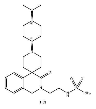 Sulfamide, N-[2-[1,2-dihydro-1'-[cis-4-(1-methylethyl)cyclohexyl]-3-oxospiro[isoquinoline-4(3H),4'-piperidin]-2-yl]ethyl]-, hydrochloride (1:1) Structure