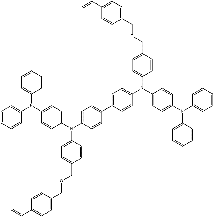 2099702-38-0 N4,N4′-双[4-[(4-乙烯基苯基)甲氧基]甲基]苯基]-N4,N4′-双(9-苯基-9H-咔唑-3-基)-[1,1′-联苯]-4,4′-二胺