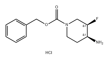 benzyl Cis-4-amino-3-fluoropiperidine-1-carboxylate hydrochloride racemate 结构式