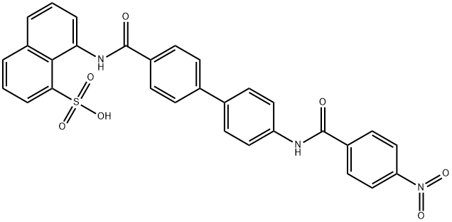 8-[[[4′-[(4-Nitrobenzoyl)amino][1,1′-biphenyl]-4-yl]carbonyl]amino]-1-naphthalenesulfonic acid 化学構造式