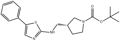 (R)-tert-butyl 3-(((5-phenylthiazol-2-yl)amino)methyl)pyrrolidine-1-carboxylate Struktur