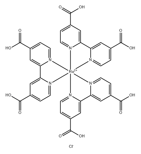 三(4,4'-二羧酸-2,2'-联吡啶)钌(II)二氯化物,2101961-67-3,结构式