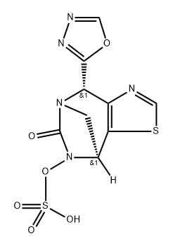 Sulfuric acid, mono[(4R,8R)-4,8-dihydro-4-(1,3, 4-oxadiazol-2-yl)-6-oxo-5,8-methano-5Hthiazolo[4,5-e][1,3]diazepin-7-yl] ester, rel Structure