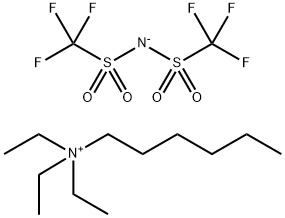 己基三乙基铵双(三氟甲烷磺酰)亚胺盐 结构式