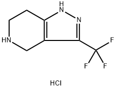 1H-PYRAZOLO[4,3-C]PYRIDINE, 4,5,6,7-TETRAHYDRO-3-(TRIFLUOROMETHYL)-, HYDROCHLORIDE (1:2), 2102410-08-0, 结构式
