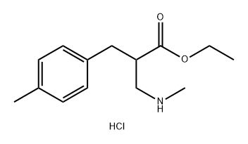 3-(甲基氨基)-2-(4-甲基苄基)丙酸乙酯盐酸盐, 2102412-67-7, 结构式