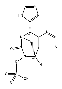 Sulfuric acid, mono[(4R,8R)-4,8-dihydro-6- oxo-4-(1H-1,2,4-triazol-5-yl)-5,8-methano-5Hthiazolo[4,5-e][1,3]diazepin-7-yl] ester, rel Structure
