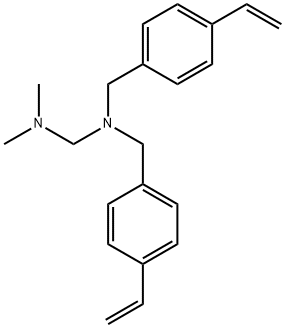 N,N-双[(4-乙烯基苯基)甲基]-N′,N′-二甲基甲二胺 结构式