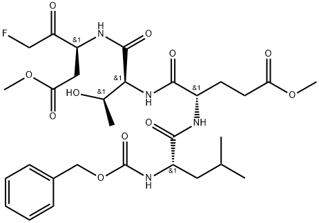 L-Threoninamide, N-[(phenylmethoxy)carbonyl]-L-leucyl-L-α-glutamyl-N-[(1S)-3-fluoro-1-(2-methoxy-2-oxoethyl)-2-oxopropyl]-, methyl ester Structure