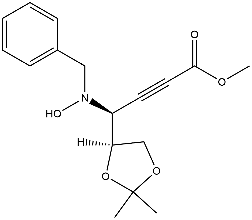 D-erythro-Hex-2-ynonic acid, 2,3,4-trideoxy-4-[hydroxy(phenylmethyl)amino]-5,6-O-(1-methylethylidene)-, methyl ester