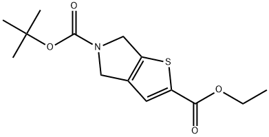 5-(tert-butyl) 2-ethyl 4,6-dihydro-5H-thieno[2,3-c]pyrrole-2,5-dicarboxylate 化学構造式