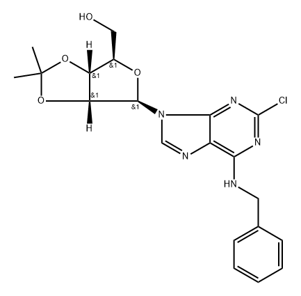 2-Chloro-2',3'-O-(1-methylethylidene)-N-(phenylmethyl)-adenosine Structure