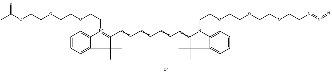 N-(AC-三聚乙二醇)-N'-(叠氮-三聚乙二醇)-CY7染料,2107273-00-5,结构式