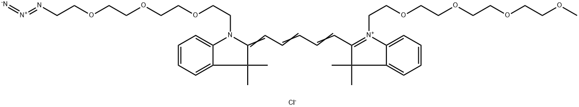 N-(m-PEG4)-N'-(azide-PEG3)-Cy5 结构式