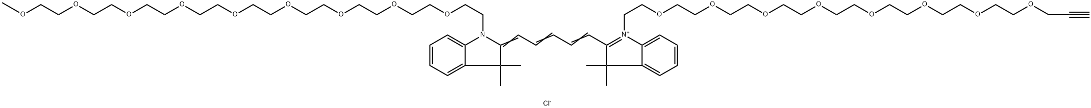 N-(m-PEG9)-N'-(propargyl-PEG8)-Cy5,2107273-10-7,结构式