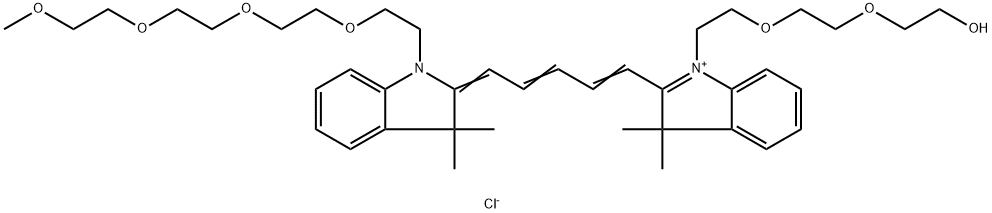N-(m-PEG4)-N'-(hydroxy-PEG2)-Cy5 Structure