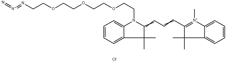 N-methyl-N'-(azide-PEG3)-Cy3 结构式