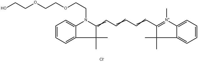 N-methyl-N'-(hydroxy-PEG2)-Cy5 Struktur