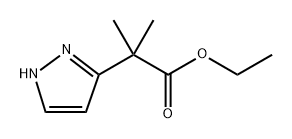 Ethyl 2-methyl-2-(1H-pyrazol-3-yl)propanoate 化学構造式