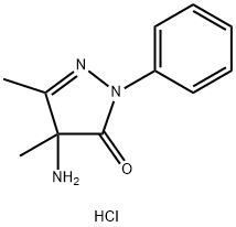 3H-Pyrazol-3-one, 4-amino-2,4-dihydro-4,5-dimethyl-2-phenyl-, monohydrochloride Structure