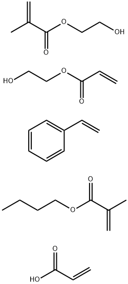 2-Propenoic acid, 2-methyl-, butyl ester, polymer with ethenylbenzene, 2-hydroxyethyl 2-methyl-2-propenoate, 2-hydroxyethyl 2-propenoate and 2-propenoic acid Structure