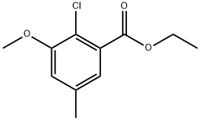 Ethyl 2-chloro-3-methoxy-5-methylbenzoate 结构式