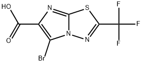 5-bromo-2-(trifluoromethyl)imidazo[2,1-b][1,3,4]thiadiazole-6-carboxylic acid 化学構造式